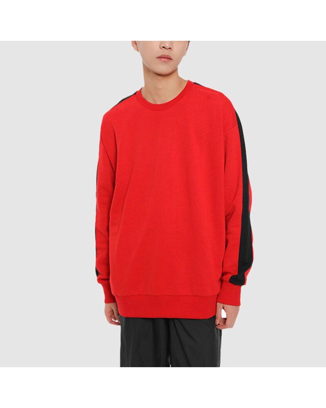 Converse Red Track Taping Crew Neck Sweatshirt for men