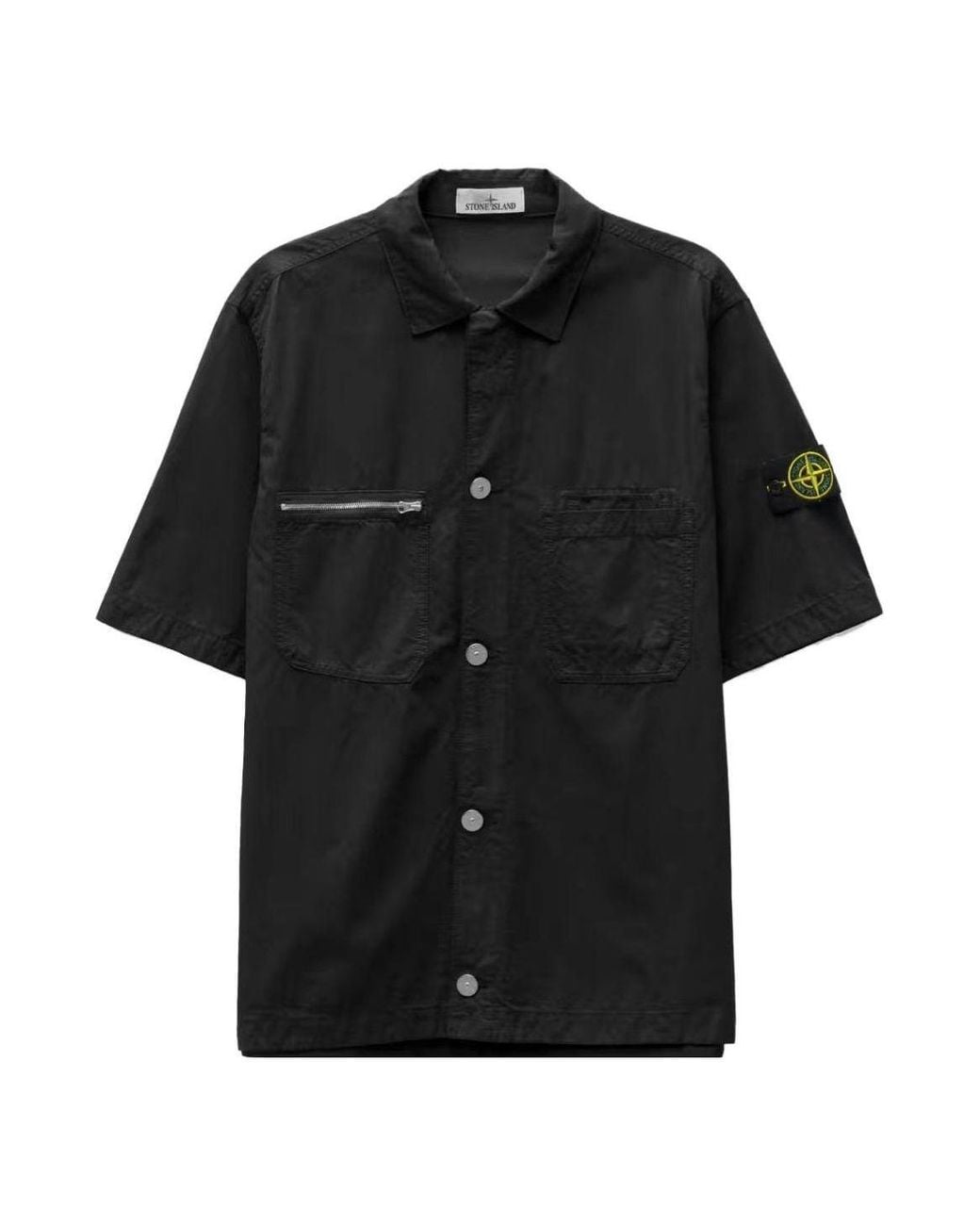 Stone Island Black Zip Pocket Shirt for men