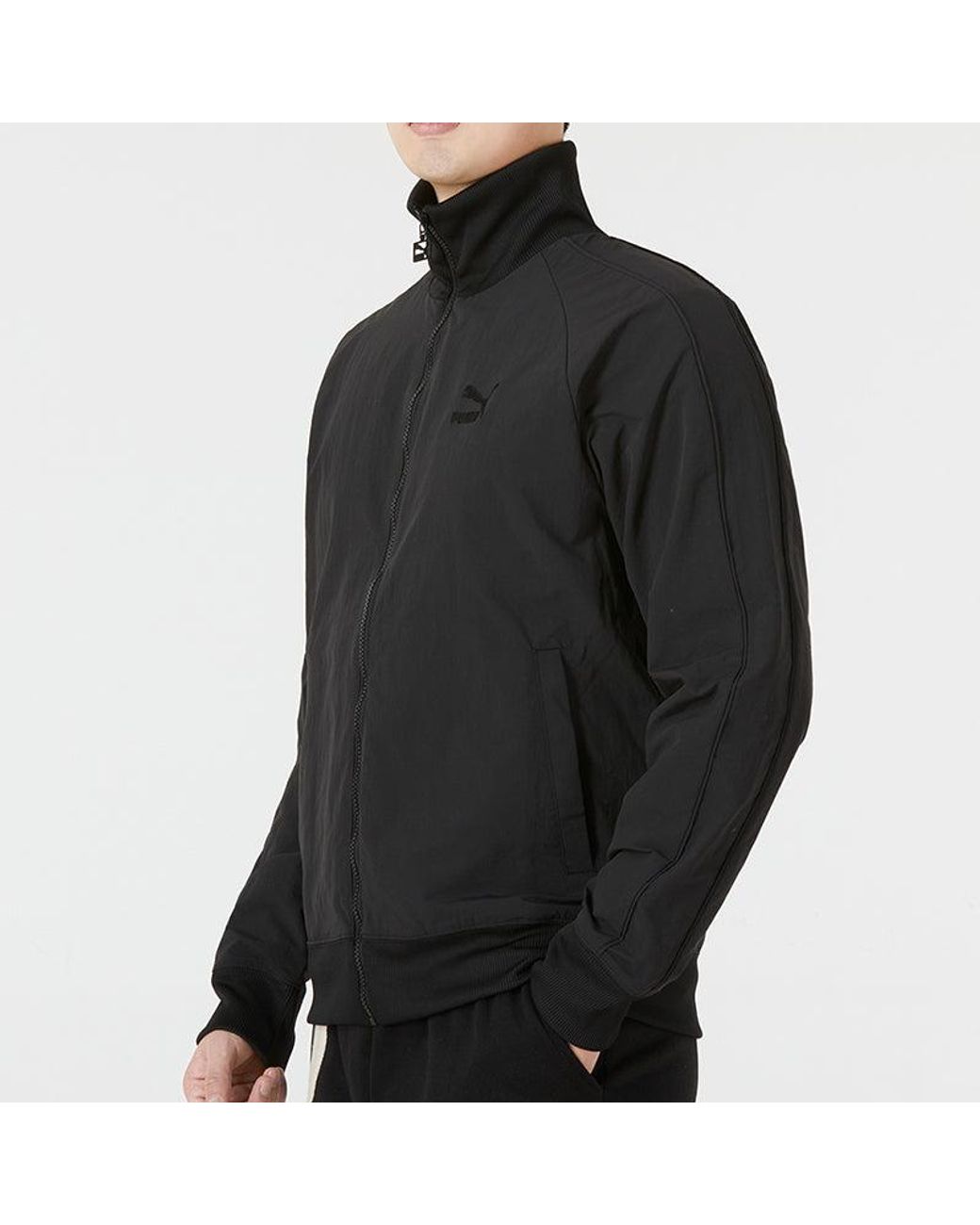 PUMA Blue T7 Crinkled Track Jacket for men