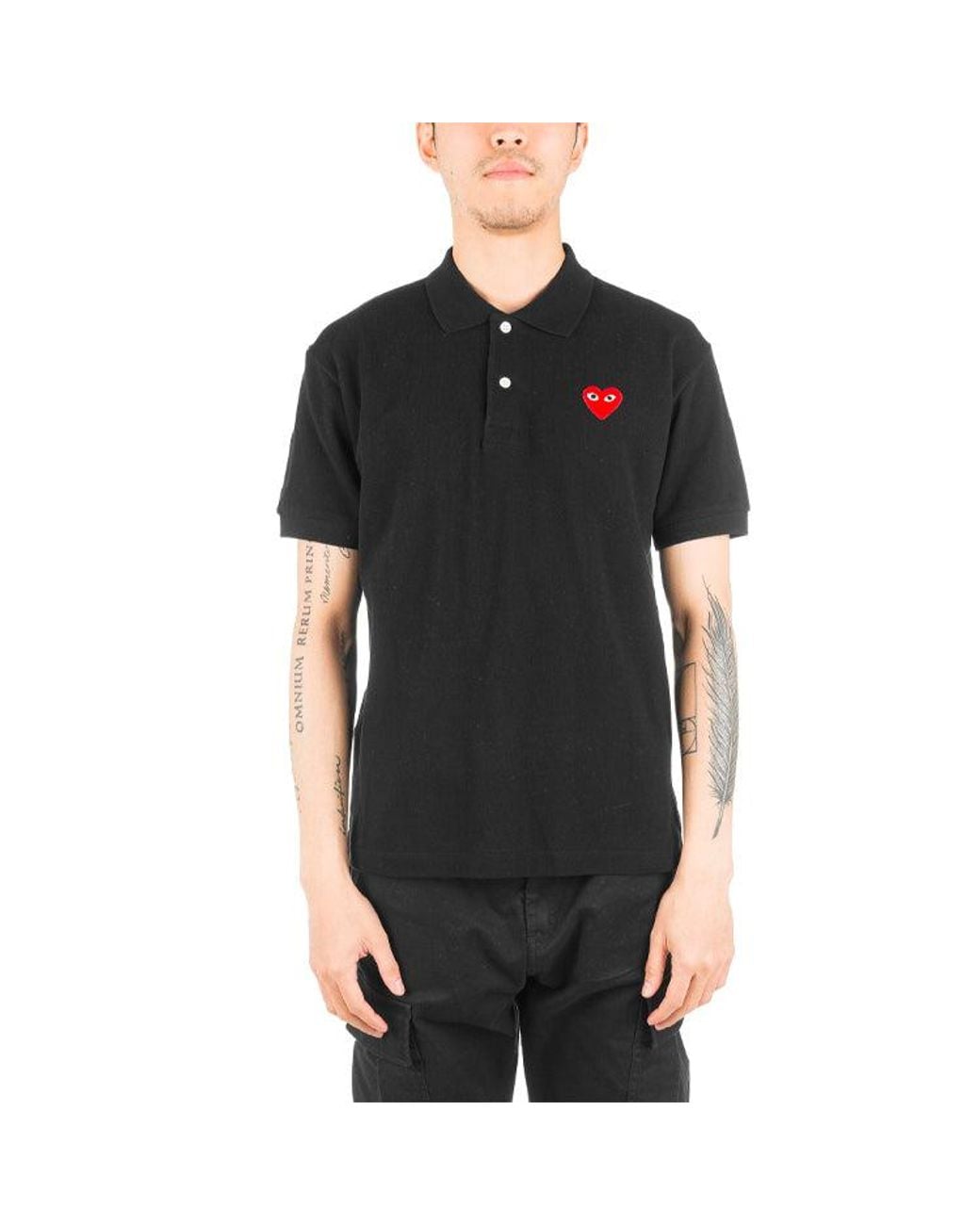 COMME DES GARÇONS PLAY Black Polo Emblem for men