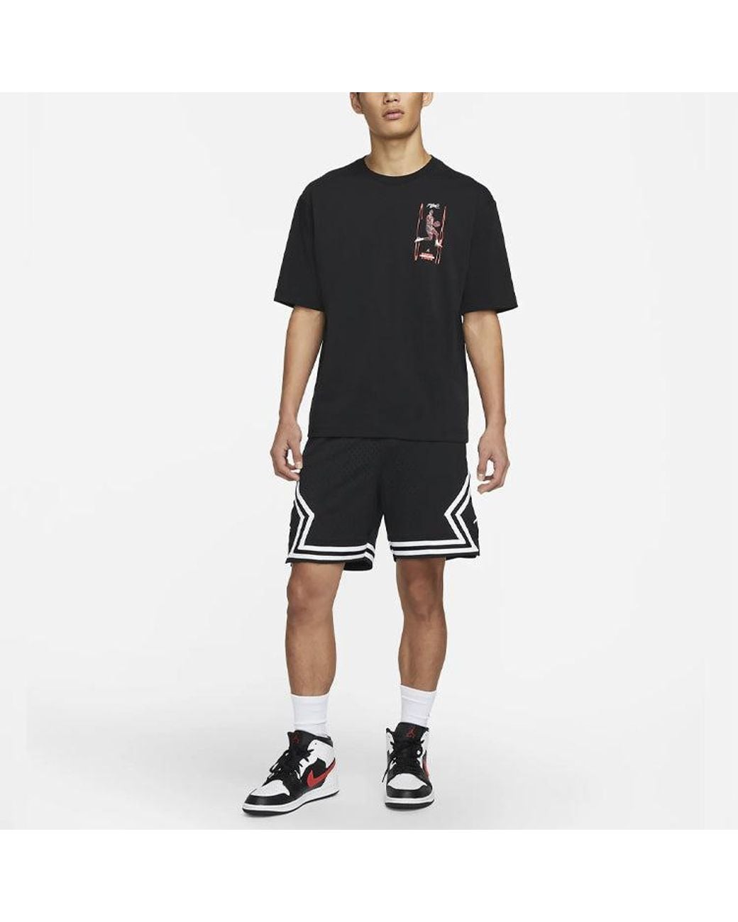 Nike Black Flight Heritage '85 Pattern Printing Short Sleeve for men