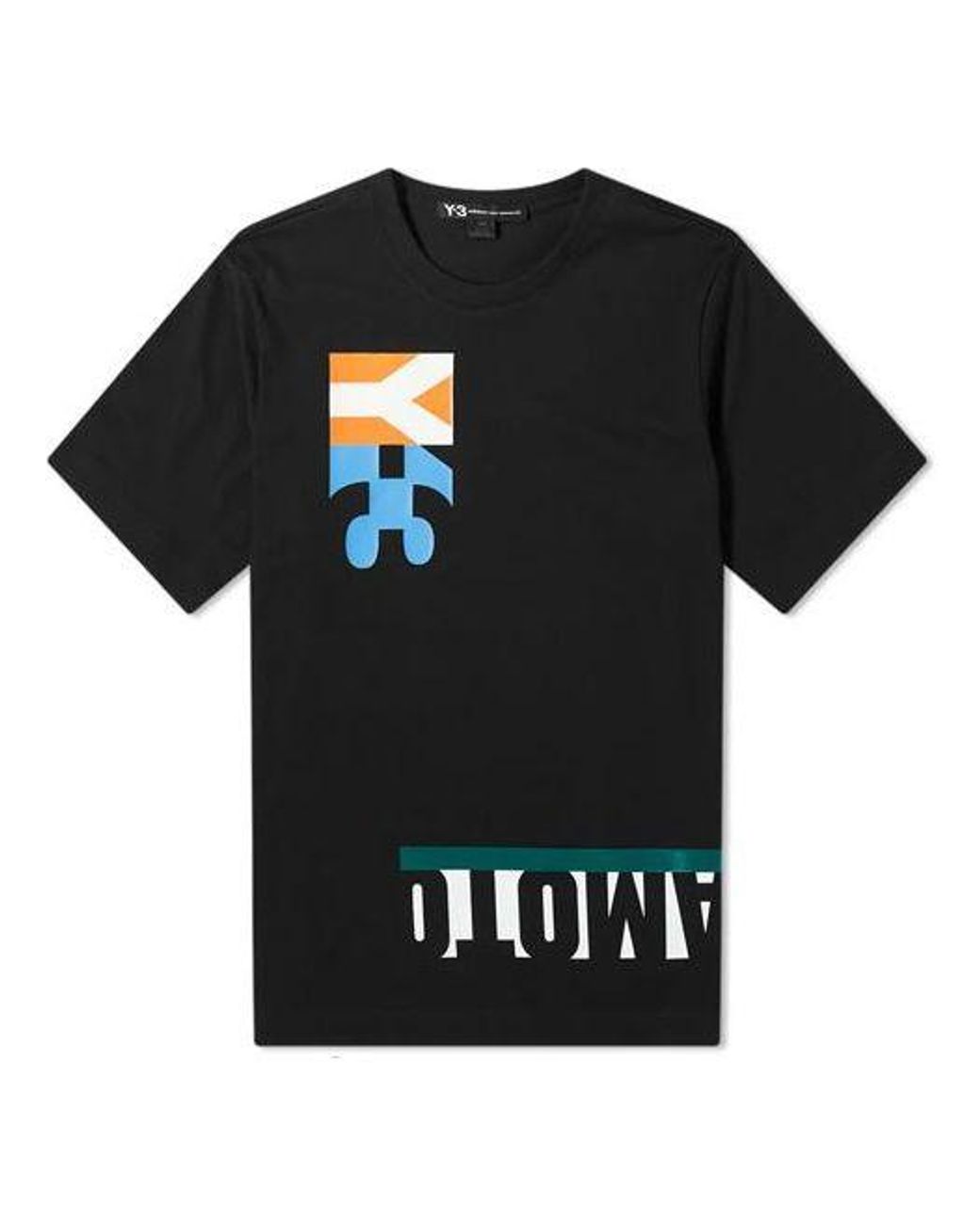 Adidas Black Y-3 Multi Block Graphic Printing Tee