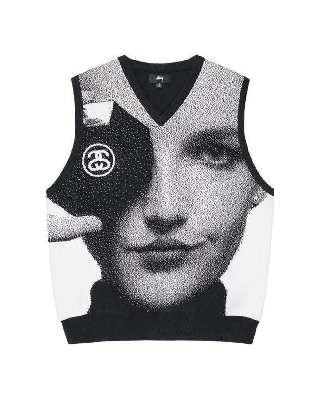 Stussy Black Photo Jacquard Vest for men