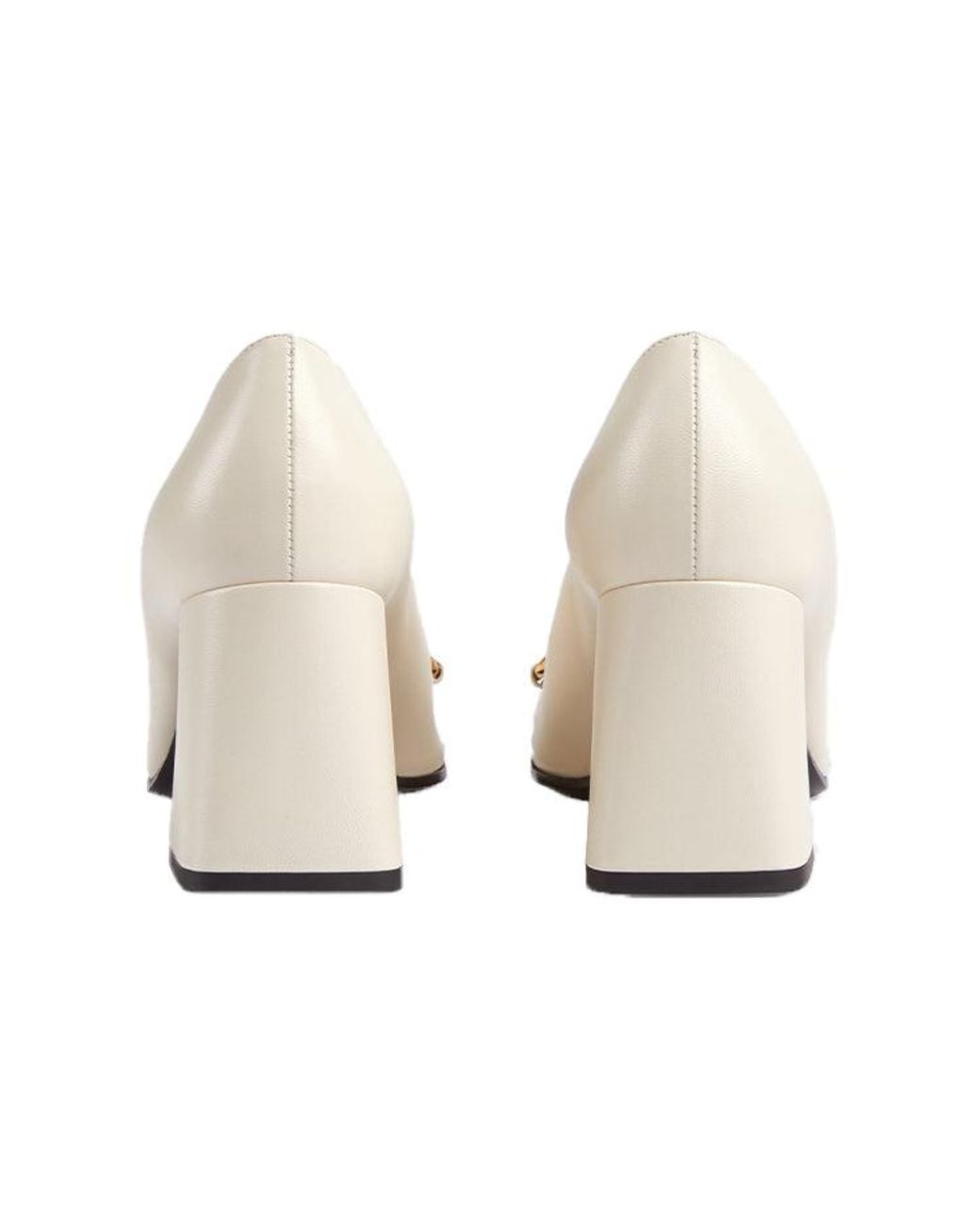 Gucci Natural (Wmns) Mid-Heel Pump With Horsebit Leather'