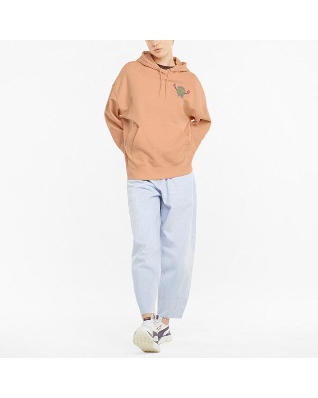 PUMA Orange (Wmns) Downtown Graphic Printing Hoodie