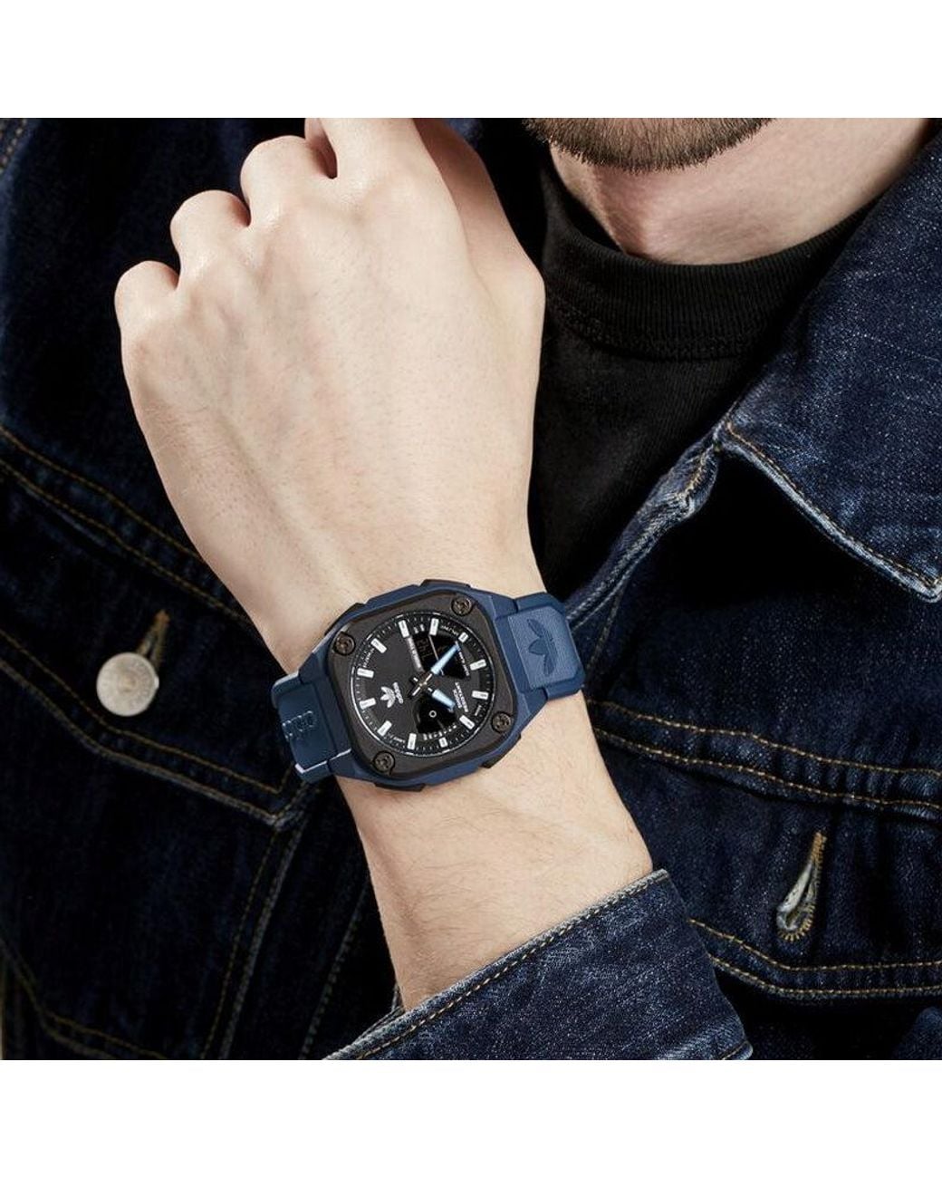 Adidas Blue Mineral Resin Strap Watch for men