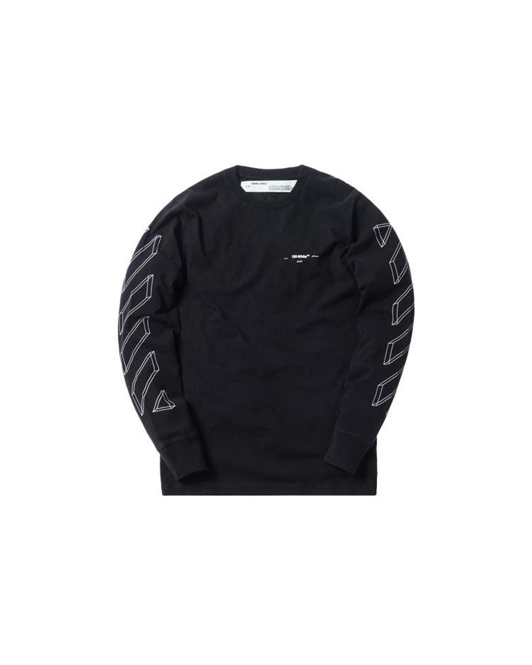 Off-White c/o Virgil Abloh Blue 3D Printing Hollow Out Arrow Long Sleeves T-Shirt for men