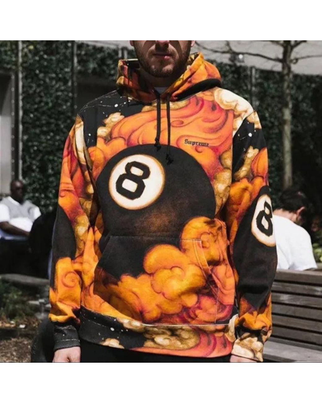Supreme Fw19 Week 1 Martin Wong 8-Ball Hooded Sweatshirt in Orange
