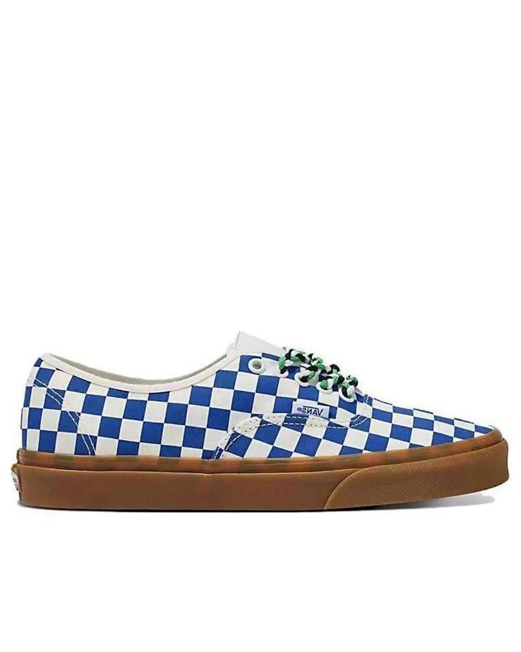 Vans Blue Authentic Checkerboard Shoes Gum' for men