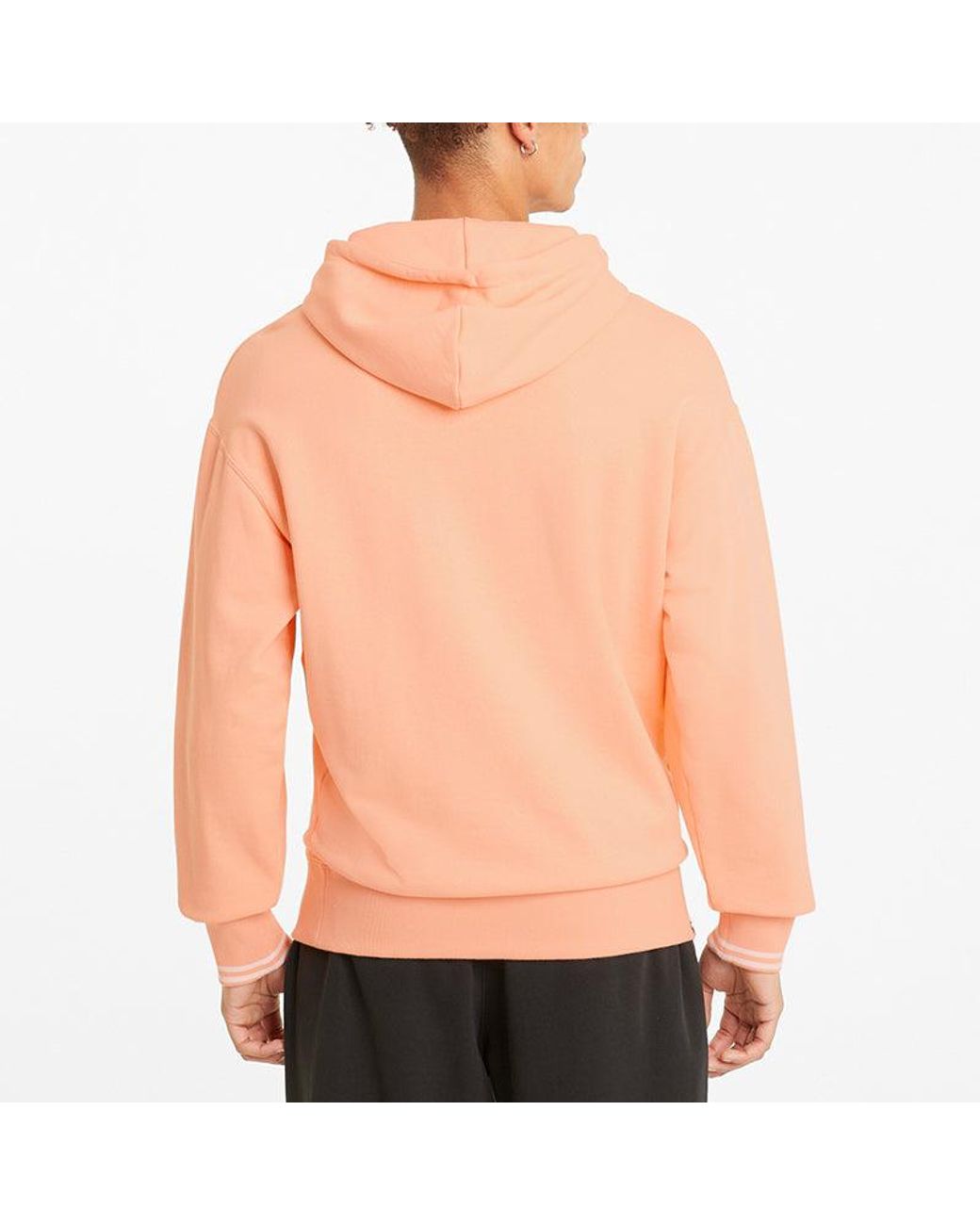 PUMA Orange Downtown Logo Hoodie for men