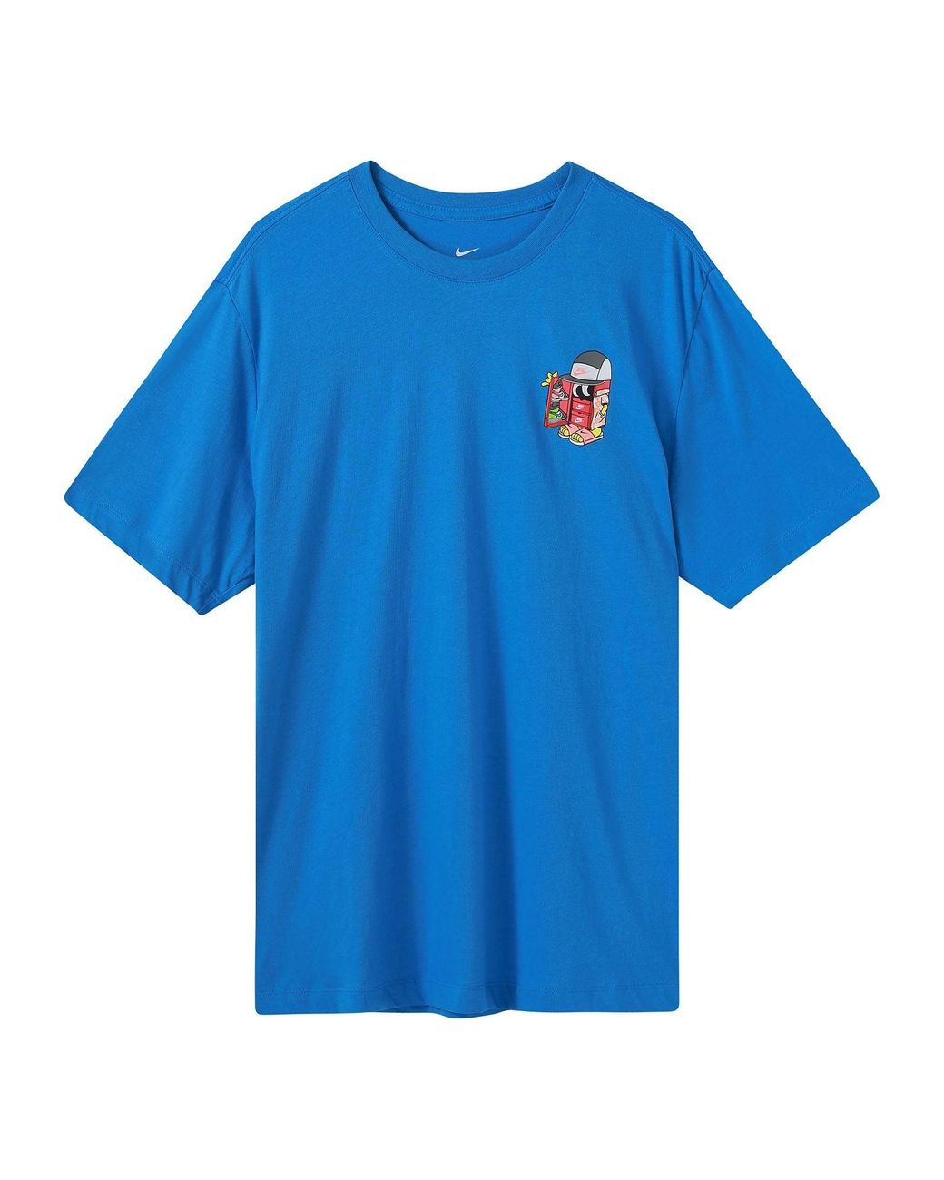 Nike Blue Sportswear Shoe Printing Sports Round Neck Short Sleeve for men