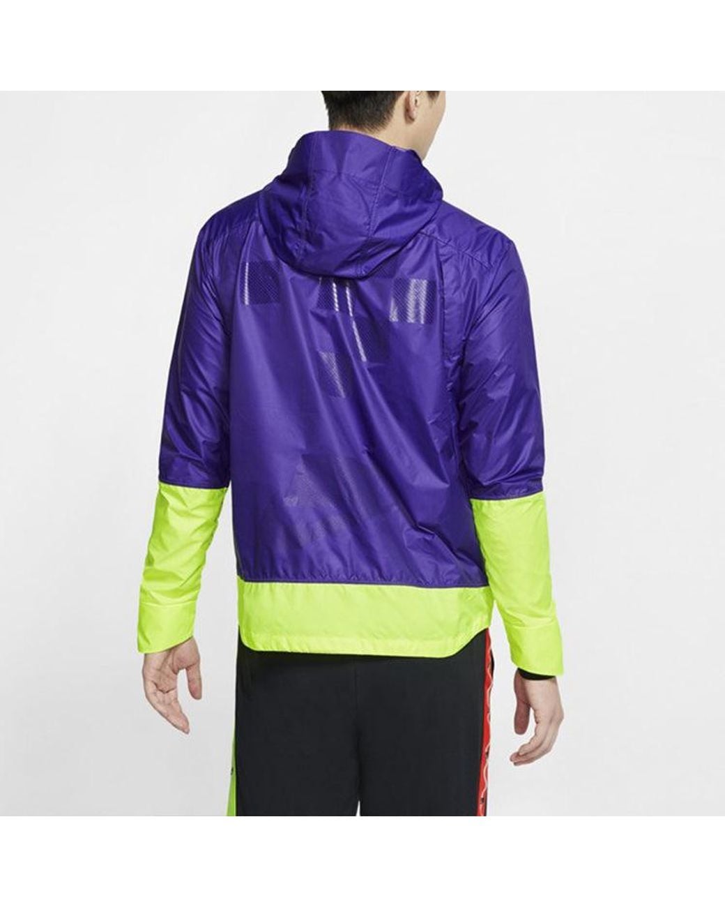 Nike Purple Shield Flash Colorblock Running Hooded Jacket for men
