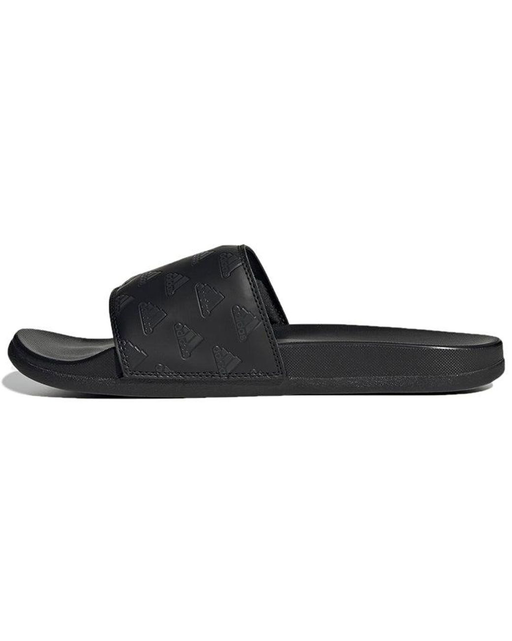 Adidas Black Adilette Comfort Slide 'Repeat Logo for men