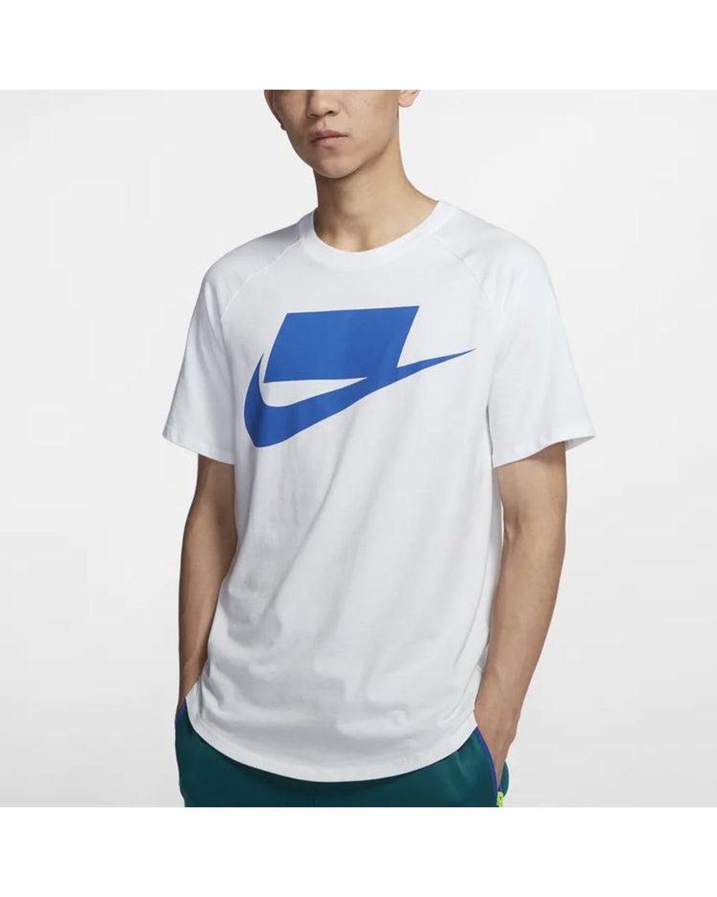 Nike White Sportswear Classic Sports Training Round Neck Short Sleeve for men