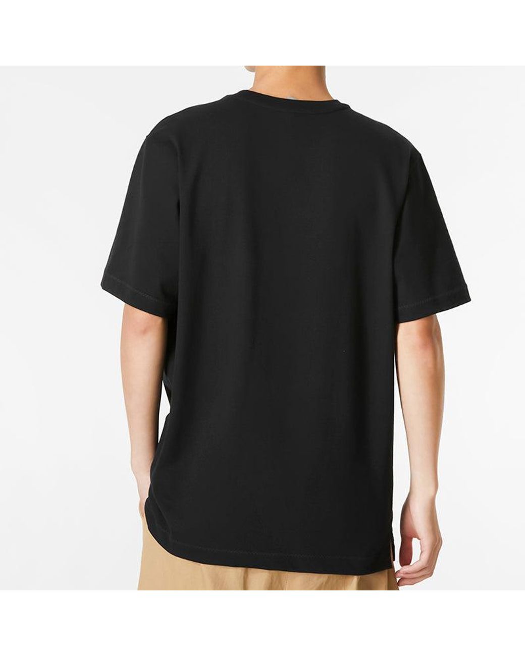 Adidas Black Solid Color Logo Pocket Athleisure Casual Sports Round Neck Short Sleeve T-Shirt for men