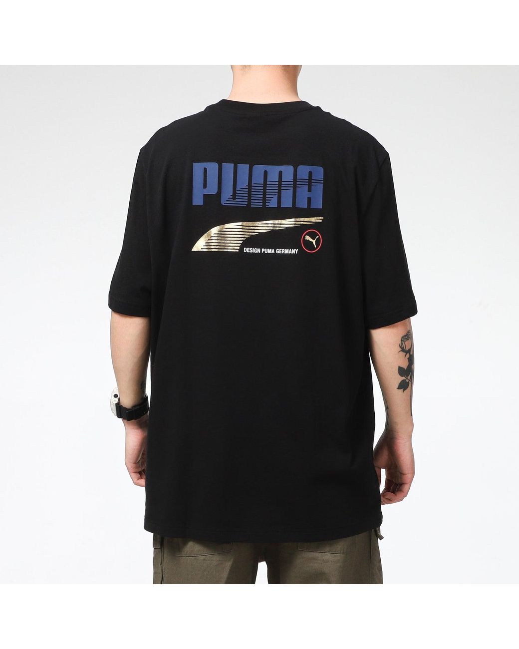 PUMA Black Team Graphic T-Shirt for men