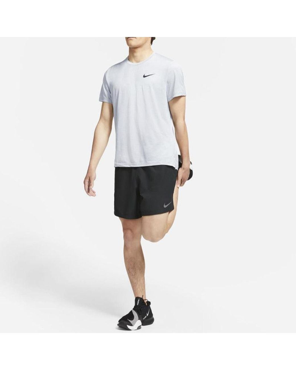 Nike Blue Pro Dri-Fit Sports Training Quick Dry Round Neck Short Sleeve for men