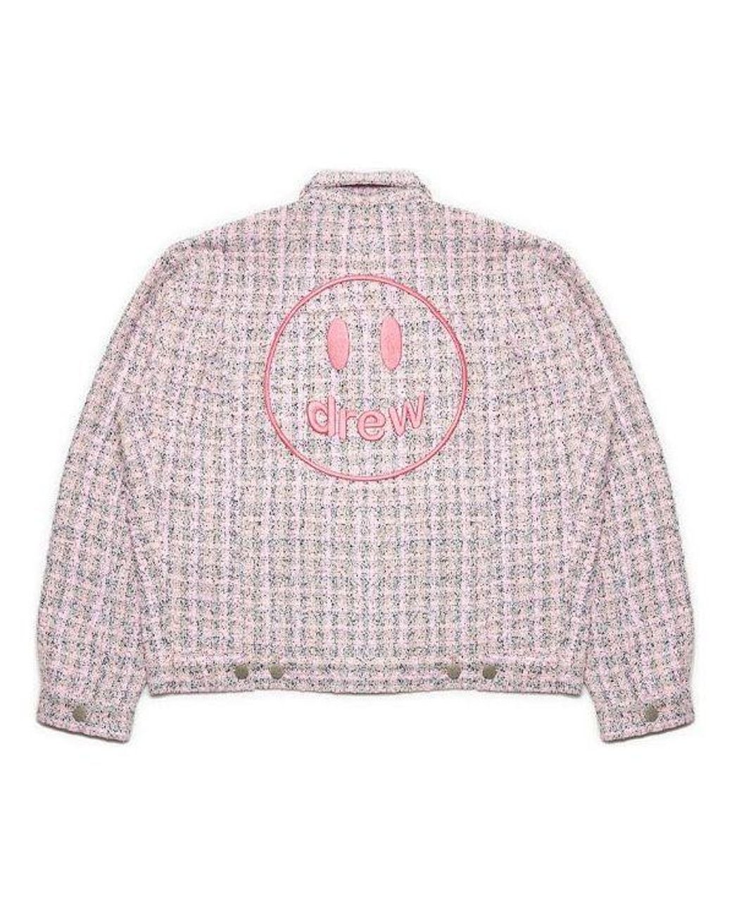 Drew House Pink Boucle Mascot Oversized Trucker Jacket for men