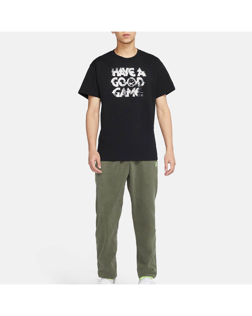 Nike Black Sportswear Max 90 Printed Round Collar Casual Short Sleeved for men