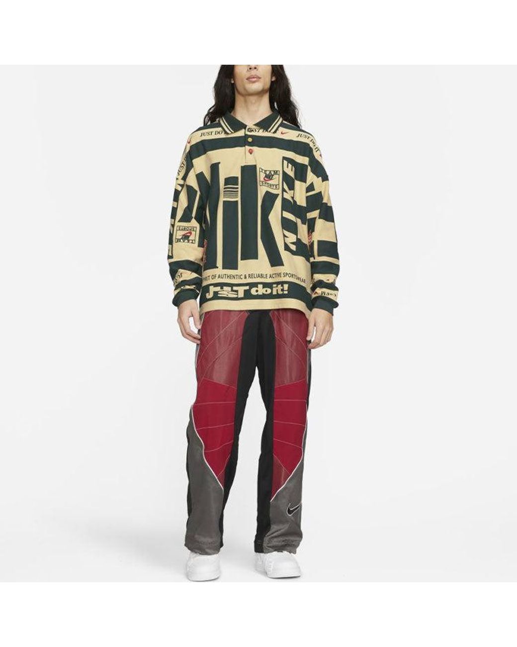 mens nike x cactus plant flea market longsleeve polo