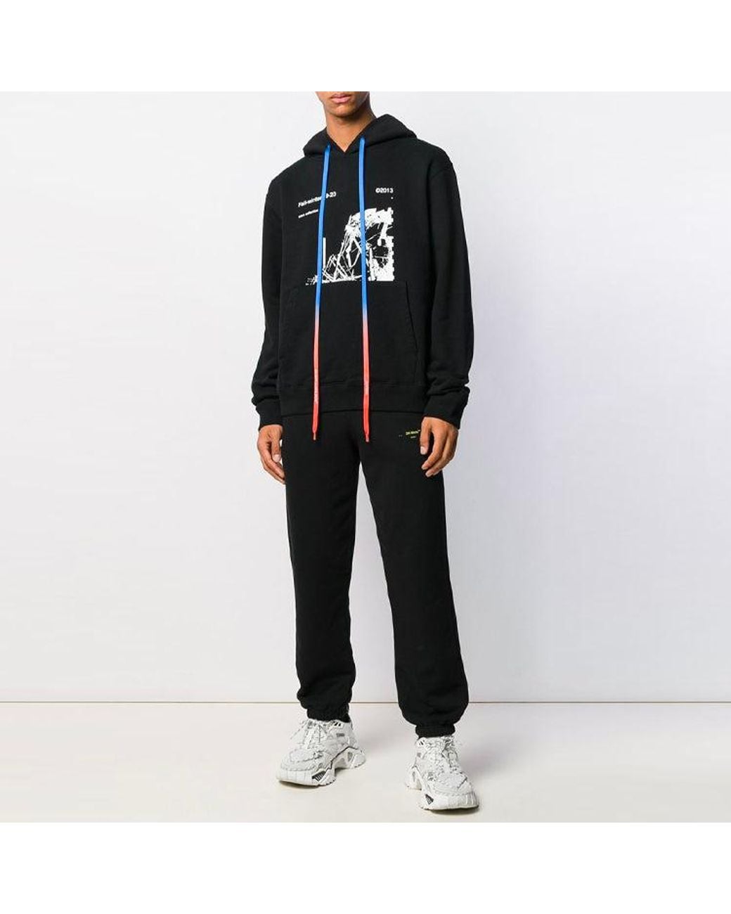 Off-White c/o Virgil Abloh Black Arrows Sketch Logo Casual Sports Pants for men