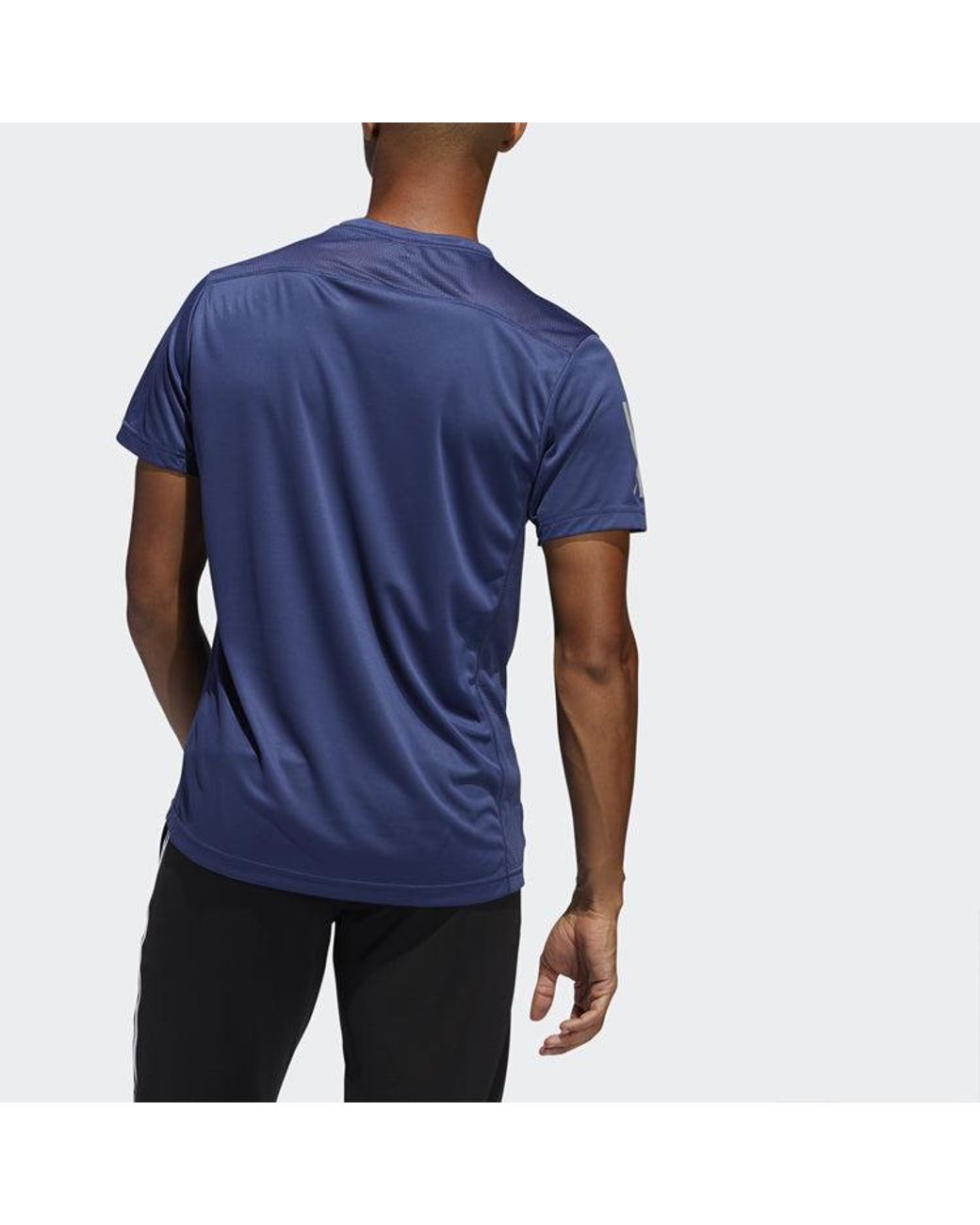 Adidas Blue Own The Run Sports Short Sleeve Tee for men