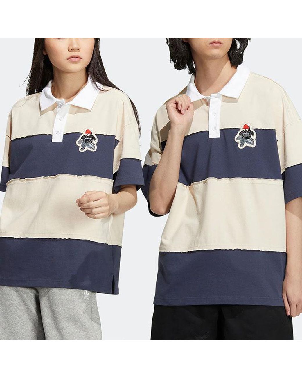 Adidas Blue X Charr Short Sleeve Polo Shirt 'Cream' for men