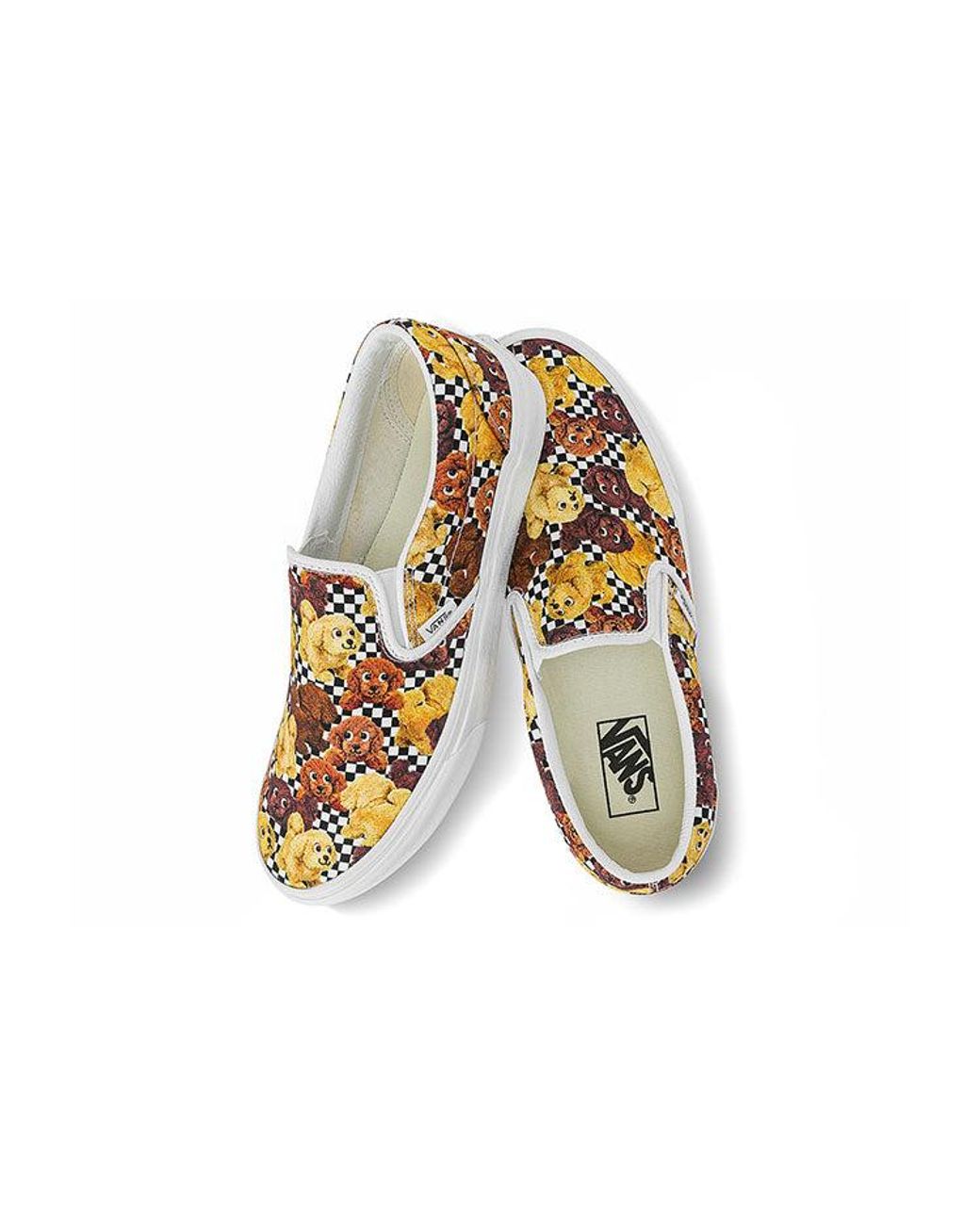 Vans White Slip-On Pattern Low Tops Casual Skateboarding Shoes Multi-Color for men