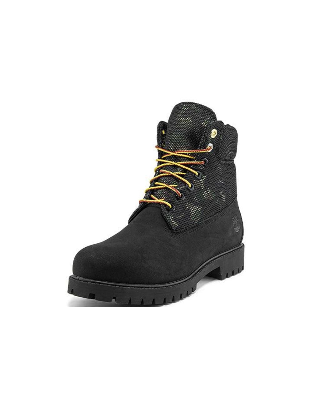 Timberland Black Heritage 6 Inch Boot Nubuck With Camo' for men