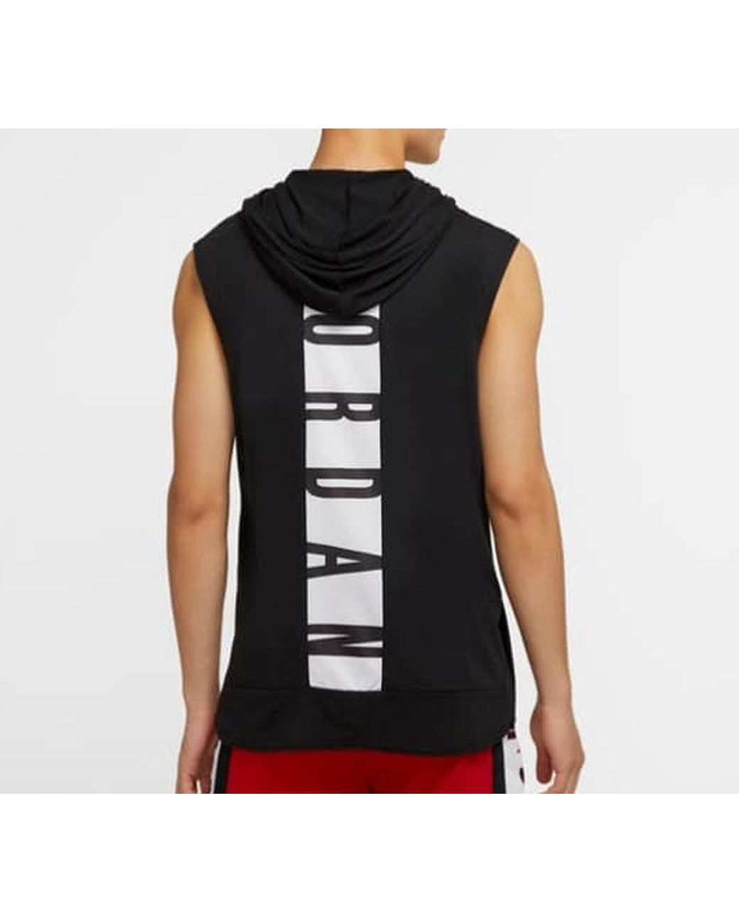 Nike Black Air Dri-Fit Back Alphabet Printing Hooded Vest for men