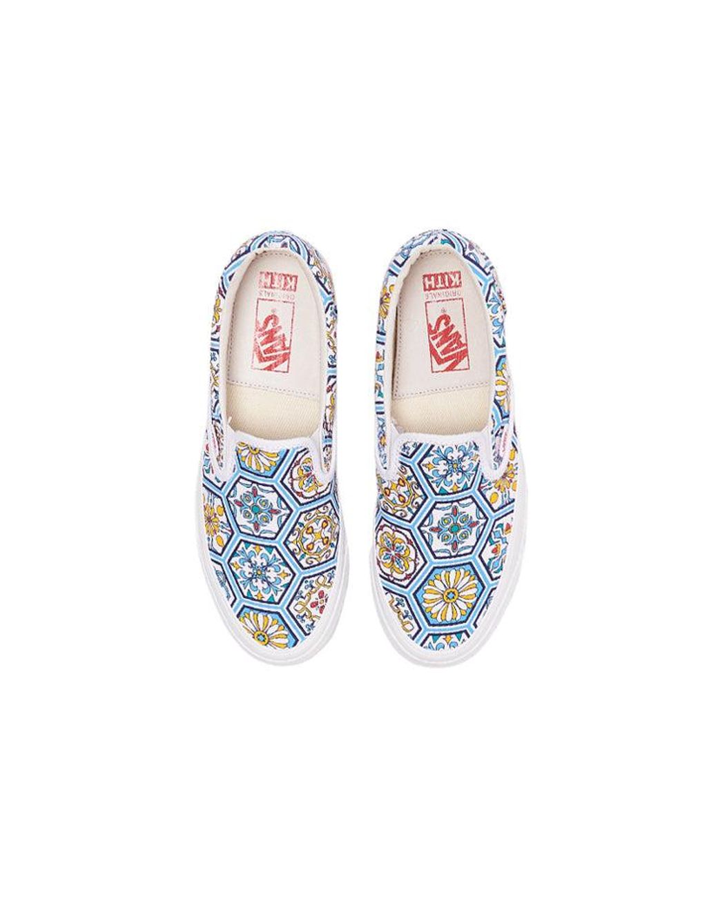 Vans Blue Kith X Classic Slip-On Moroccan Pattern' for men