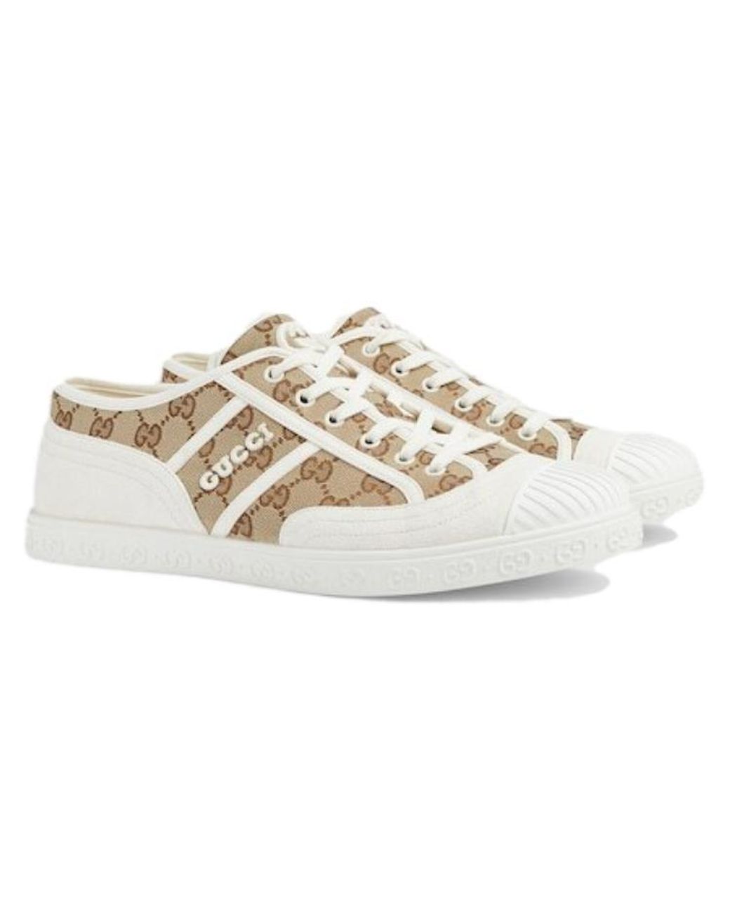 Gucci Natural Gg Canvas Trainer Ebony' for men