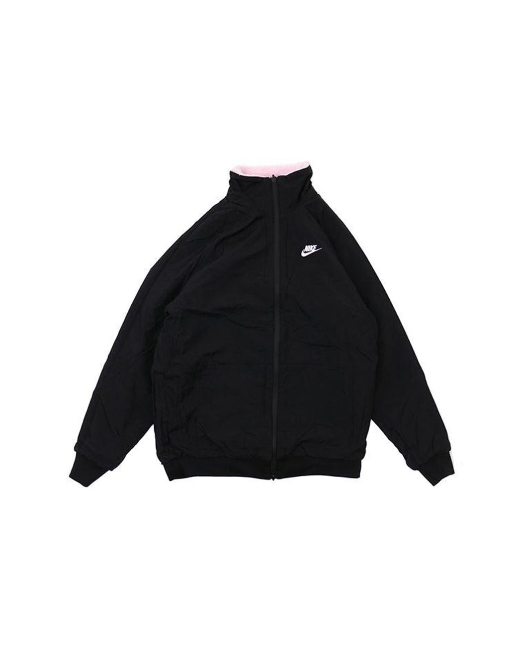 nike pink reversible teddy fleece with oversized swoosh