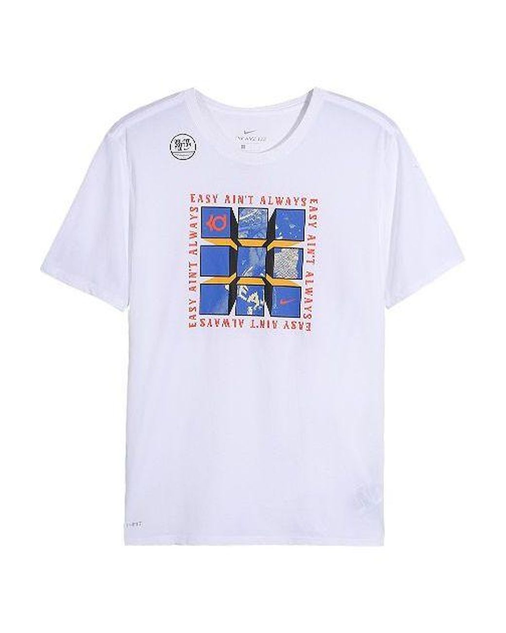 Nike Blue Dri-Fit Kd Durant Printing Quick Dry Short Sleeve for men