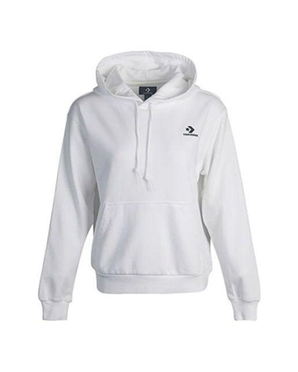 Converse Gray (Wmns) Small Logo Long-Sleeve Hooded Sweater