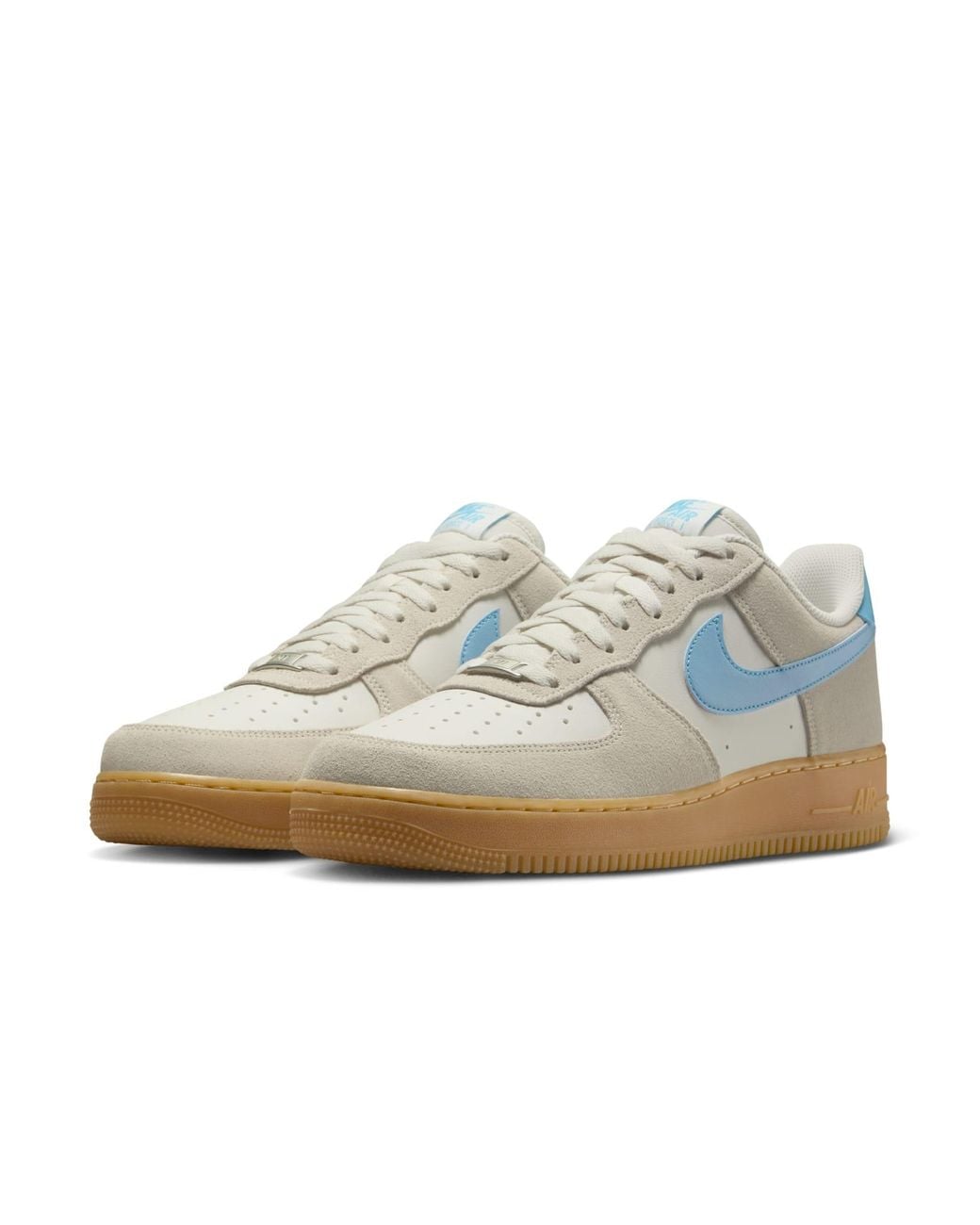 tan and baby blue air force ones