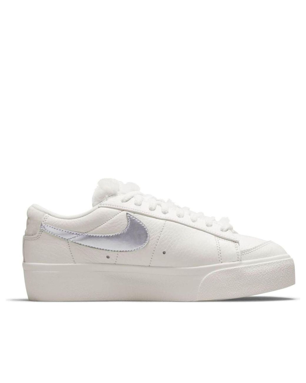 Nike White (Wmns) Blazer Low Platform 'Faux Sherpa Fur'