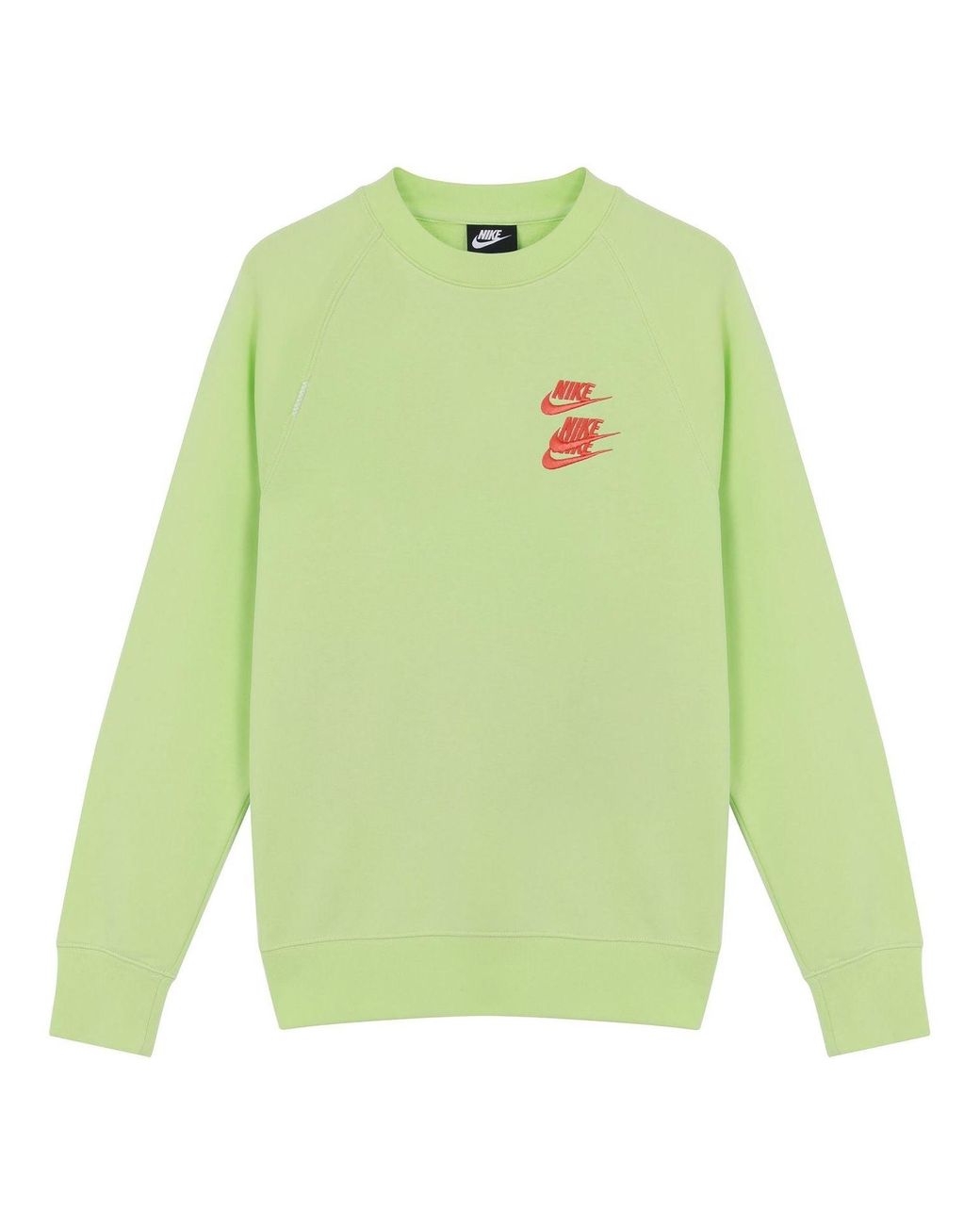 Nike Green Embroidered Logo Round Neck Pullover for men