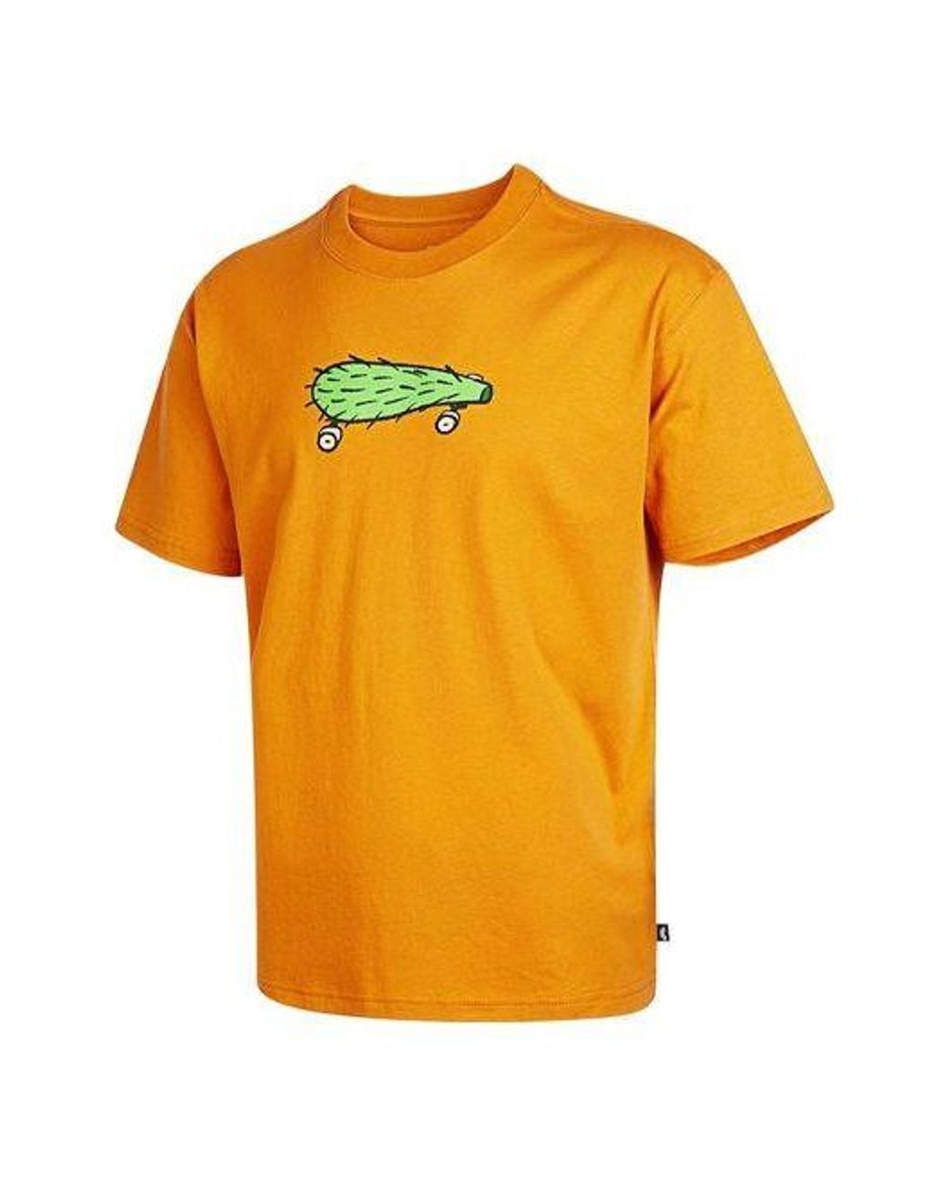 Nike Yellow Sb Cactus Printing Skateboard Round Neck Short Sleeve T-Shirt for men
