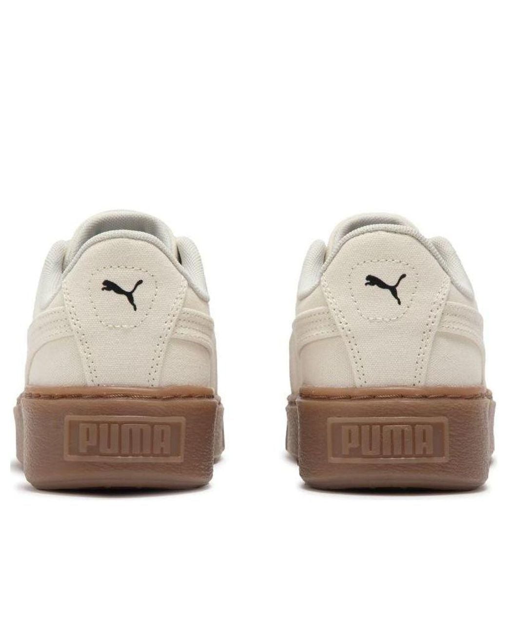 PUMA White (Wmns) Basket Platform Canvas