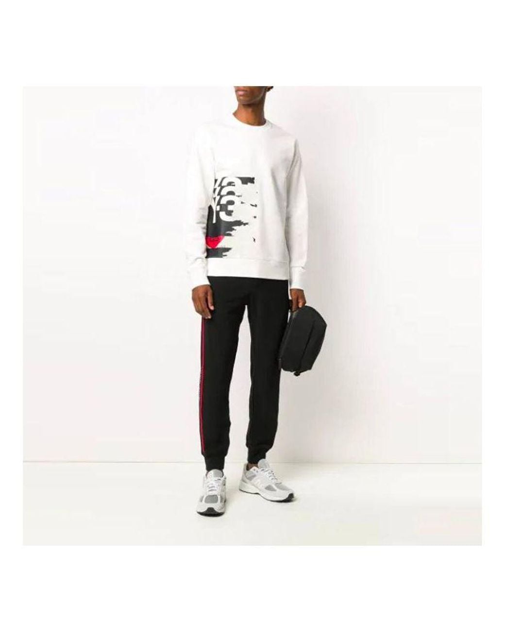 Adidas White Y-3 Logo Printing Long Sleeves Pullover for men