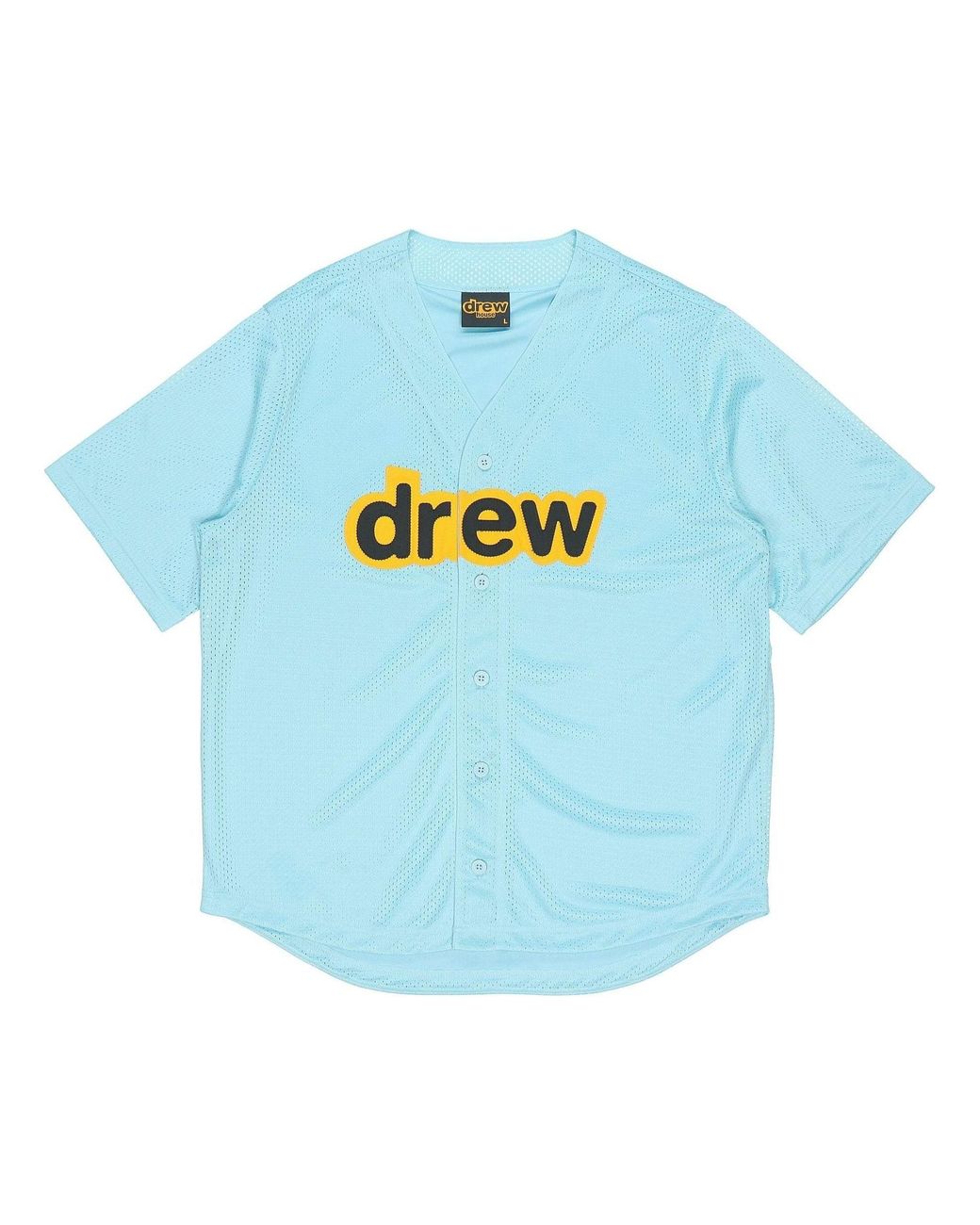 Drew House Blue Mesh Secret Baseball Jersey 'Sea' for men