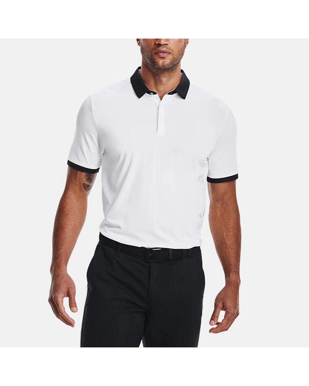 Under Armour White Curry Vanish Golf Short Sleeve Shirtpolo for men