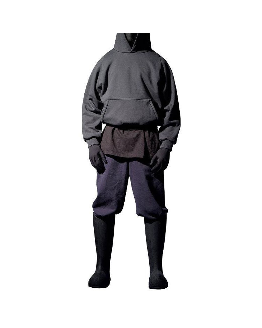 Yeezy Gap Gray Ss22 Logo Shrunken Hoodie 'Dark' for men