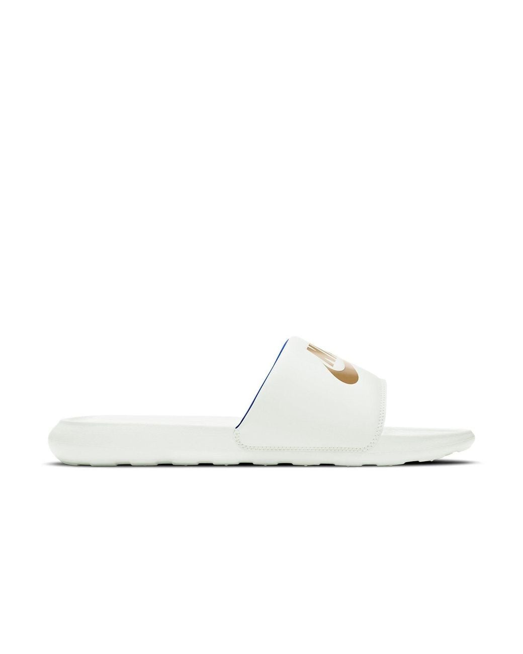 Nike White Victori One Slide 'Summit Metallic' for men