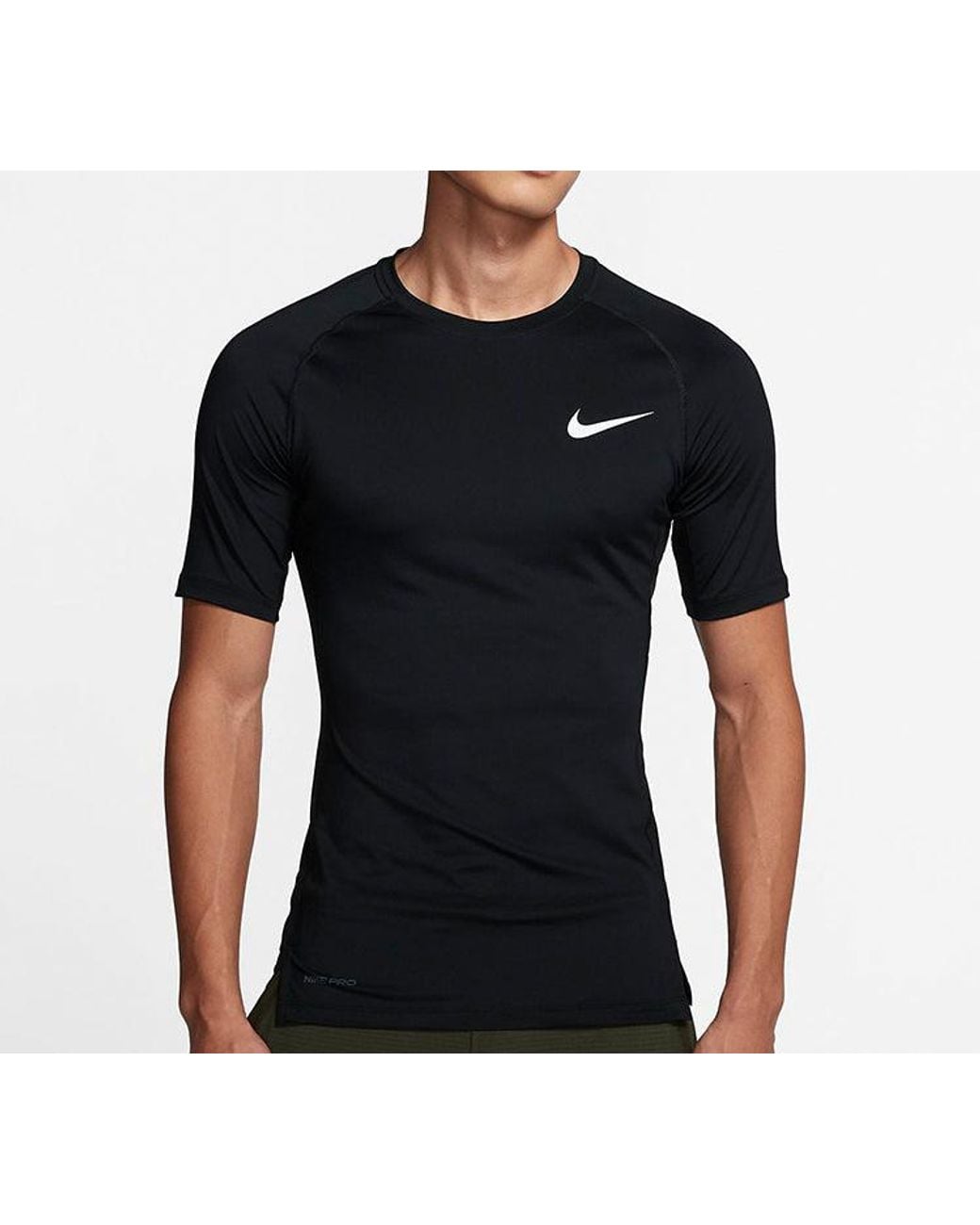 Nike Black Pro Training Tight Short Sleeve for men