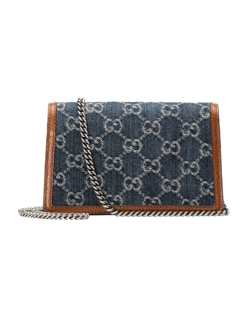 Gucci Blue (Wmns) Dionysus Logo Denim Messenger Bag Retro