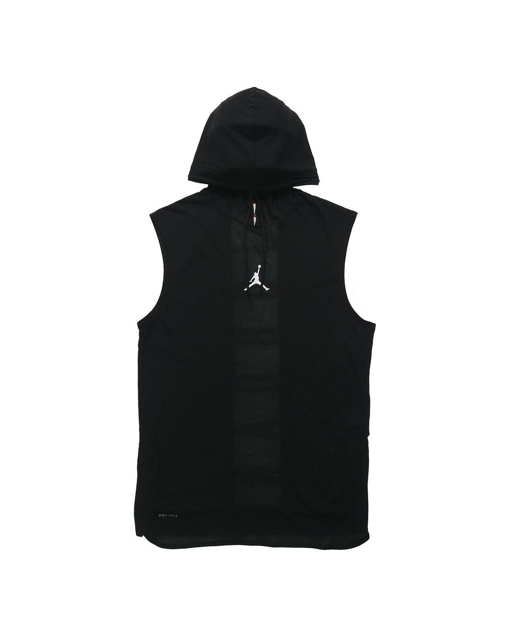 Nike Black Air Dri-Fit Back Alphabet Printing Hooded Vest for men