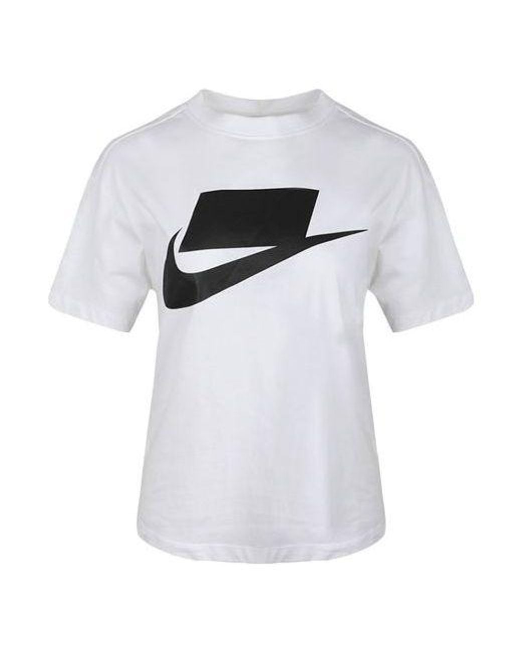 Nike White (Wmns) Sportswear Chest Classic Large Logo Short Sleeve
