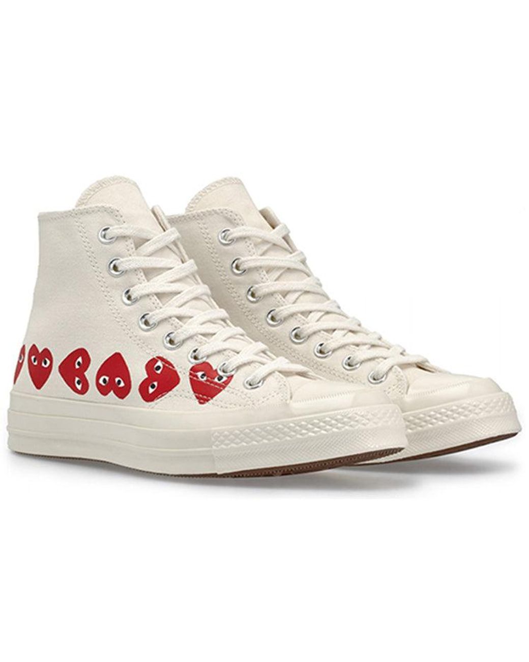 Converse Pink X Comme Des Garcons Play Chuck 70 Hi Top 'Multi Heart' for men